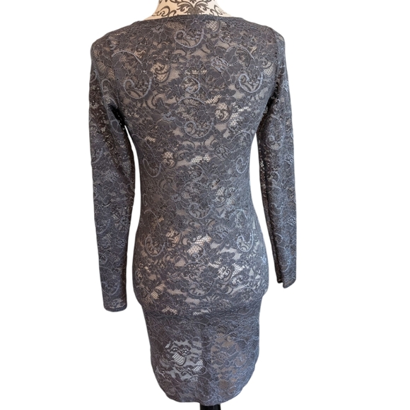 Aritzia Talula Clarendon Dress Lace Sheer Whimsigoth Y2K Women's M Fairy Grey - Picture 4 of 14